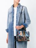 contrast print satchel bag