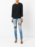 contrast cuff blouse