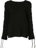 lace-up sleeve sweater