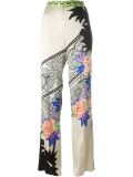 print detail straight trousers 