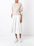 pleated midi skirt