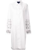 asymmetric embroidered shirt dress