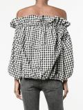 Gingham off-shoulders blouse