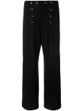 buttoned front straight trousers