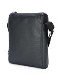 logo embossed messenger bag