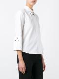 three-quarters sleeve studded shirt