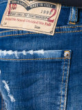 stonewashed distressed denim shorts