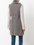 furry belted cardi-coat 