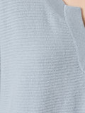 ribbed open neck top