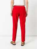 elasticated cropped tapered trousers