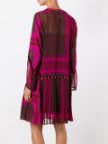 printed pleated dress