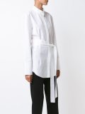 belted button down shirt