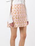 floral macramé straight skirt