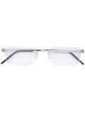 rimless rectangle glasses