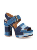 patchwork platform sandals