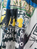 Basquiat print pleated skirt 