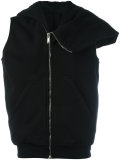 zip up asymmetric hoodie 