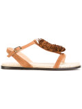 fringed trim sandals 