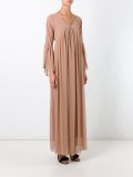 ruffled sleeves draped dress