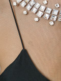 sheer tulle belted dress