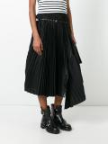 pleated asymmetric skirt