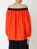 off shoulder button up blouse