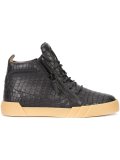 crocodile embossed hi-top sneakers