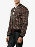 floral & pistol print bomber jacket