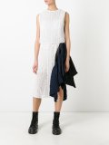 asymmetric dot lace dress