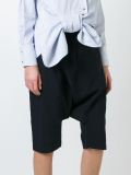 drop-crotch knee-length shorts