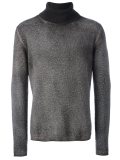 pile effect crew neck sweater