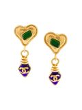 Gripoix heart CC logo clip-on earrings