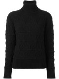 pattern knit turtleneck jumper