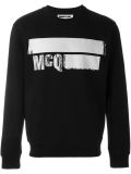 stripe logo print sweatshirt