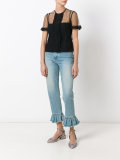 polka dot mesh blouse