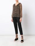 tiger print sheer blouse