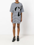 striped logo print T-shirt dress