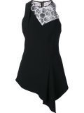 lace inset sleeveless blouse