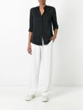 contrast stitch trim blouse