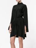 draped tie-back dress
