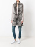 furry belted cardi-coat 