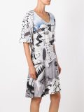 balloon sleeve print dress