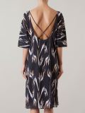 abstract print midi dress