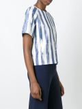 striped print blouse