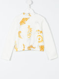 baroque print bomber jacket