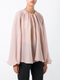 collarless blouse