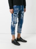 Glamhead layered distressed jeans