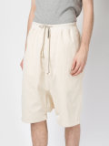 drop-crotch drawstring shorts