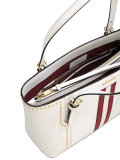 stripe studded tote bag 