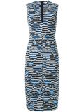 striped floral weave dress